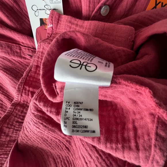 Jessica Simpson Gauzy Long Sleeve Button Down Shirt XXL - Picture 9 of 16